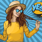 Yes Quote & Dancing Girl Illustration Pop Arts & Comic Poster Print 100% Australian Made Stretched Canvas Ready to Hang - 2170