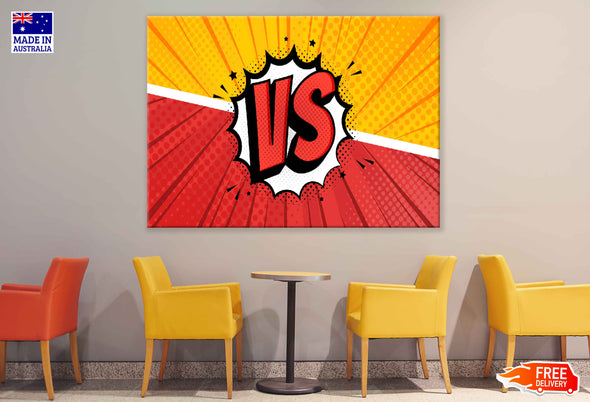 VS Abstract Vector Illustration Pop Arts & Comic Poster Print 100% Australian Made Stretched Canvas Ready to Hang - 2098