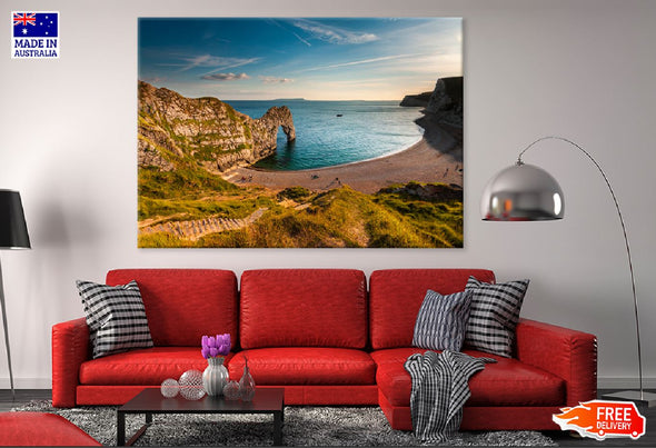 Dorset Coastline View Photograph Print 100% Australian Made Stretched Canvas Ready to Hang - 1365