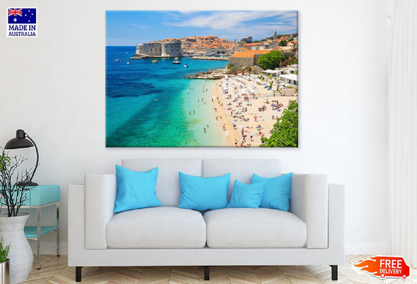 Banje Beach View Photograph Print 100% Australian Made Stretched Canvas Ready to Hang - 1366