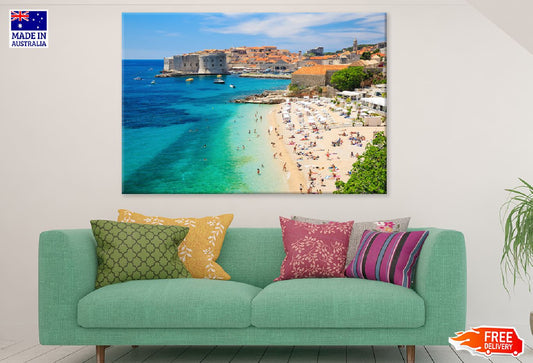 Banje Beach View Photograph Print 100% Australian Made Stretched Canvas Ready to Hang - 1366