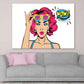 WOW Quote & Girl with Heart Shaped Glasses Illustration Pop Arts & Comic Poster Print 100% Australian Made Stretched Canvas Ready to Hang - 2171