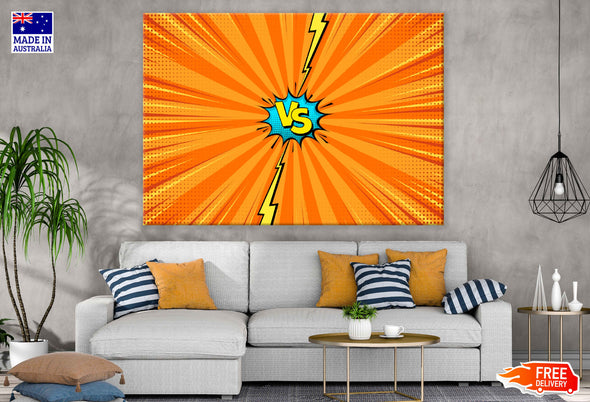 VS Colorful Abstract Illustration Pop Arts & Comic Poster Print 100% Australian Made Stretched Canvas Ready to Hang - 2172