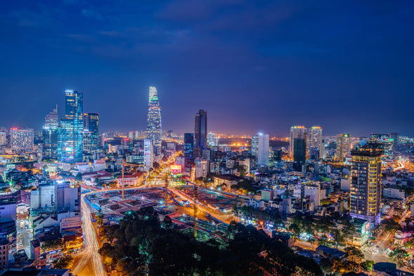 Ho Chi Minh City Night Photograph Print 100% Australian Made Stretched Canvas Ready to Hang - 1468