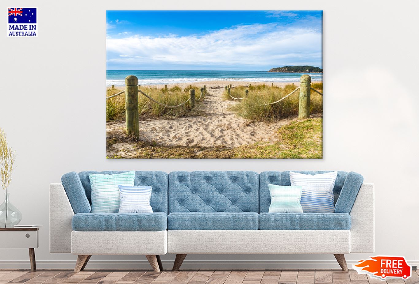 Sea Pathway View Photograph Print 100% Australian Made Stretched Canvas Ready to Hang - 1367