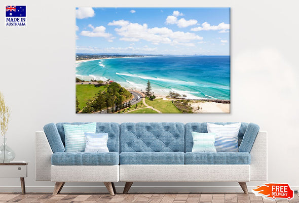 Kirra Beach on Sunny Gold Coast Print 100% Australian Made Stretched Canvas Ready to Hang - 1368