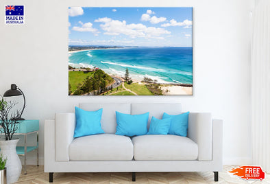 Kirra Beach on Sunny Gold Coast Print 100% Australian Made Stretched Canvas Ready to Hang - 1368