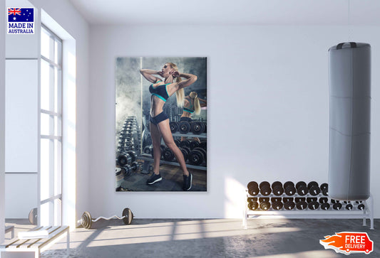 Young Girl Posing in Gym Print 100% Australian Made Stretched Canvas Ready to Hang - 2201