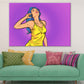 Girl with Headphone Illustration Pop Arts & Comic Poster Print 100% Australian Made Stretched Canvas Ready to Hang - 2174