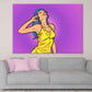 Girl with Headphone Illustration Pop Arts & Comic Poster Print 100% Australian Made Stretched Canvas Ready to Hang - 2174
