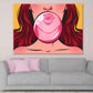 Bubblegum Ball & Girl Illustration Pop Arts & Comic Poster Print 100% Australian Made Stretched Canvas Ready to Hang - 2156