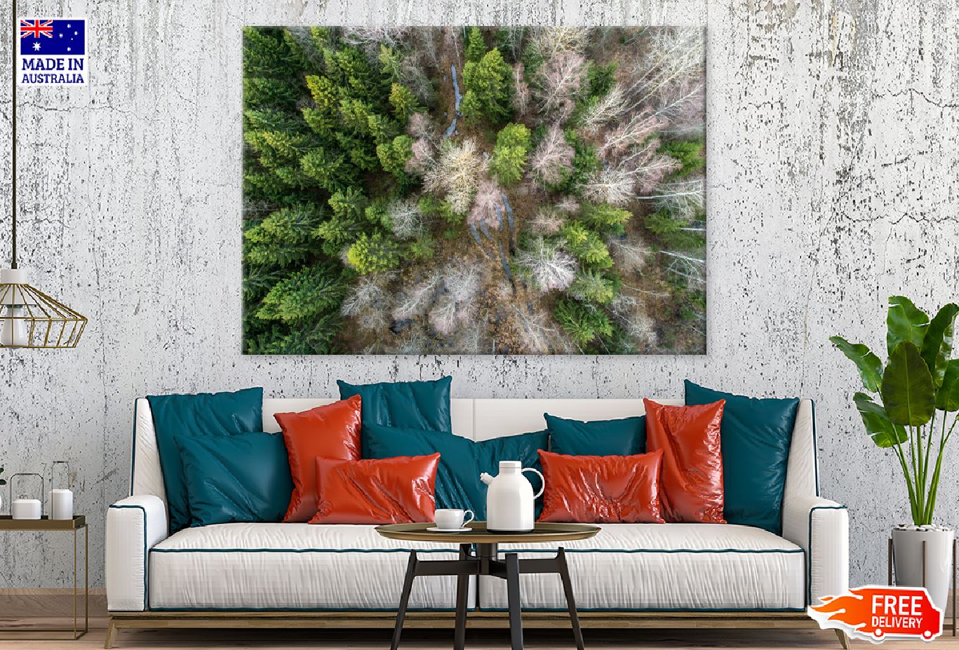 Spruce Trees Aerial Photograph Print 100% Australian Made Stretched Canvas Ready to Hang - 1681