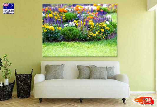 State Park Flower Garden View Print 100% Australian Made Stretched Canvas Ready to Hang - 1552