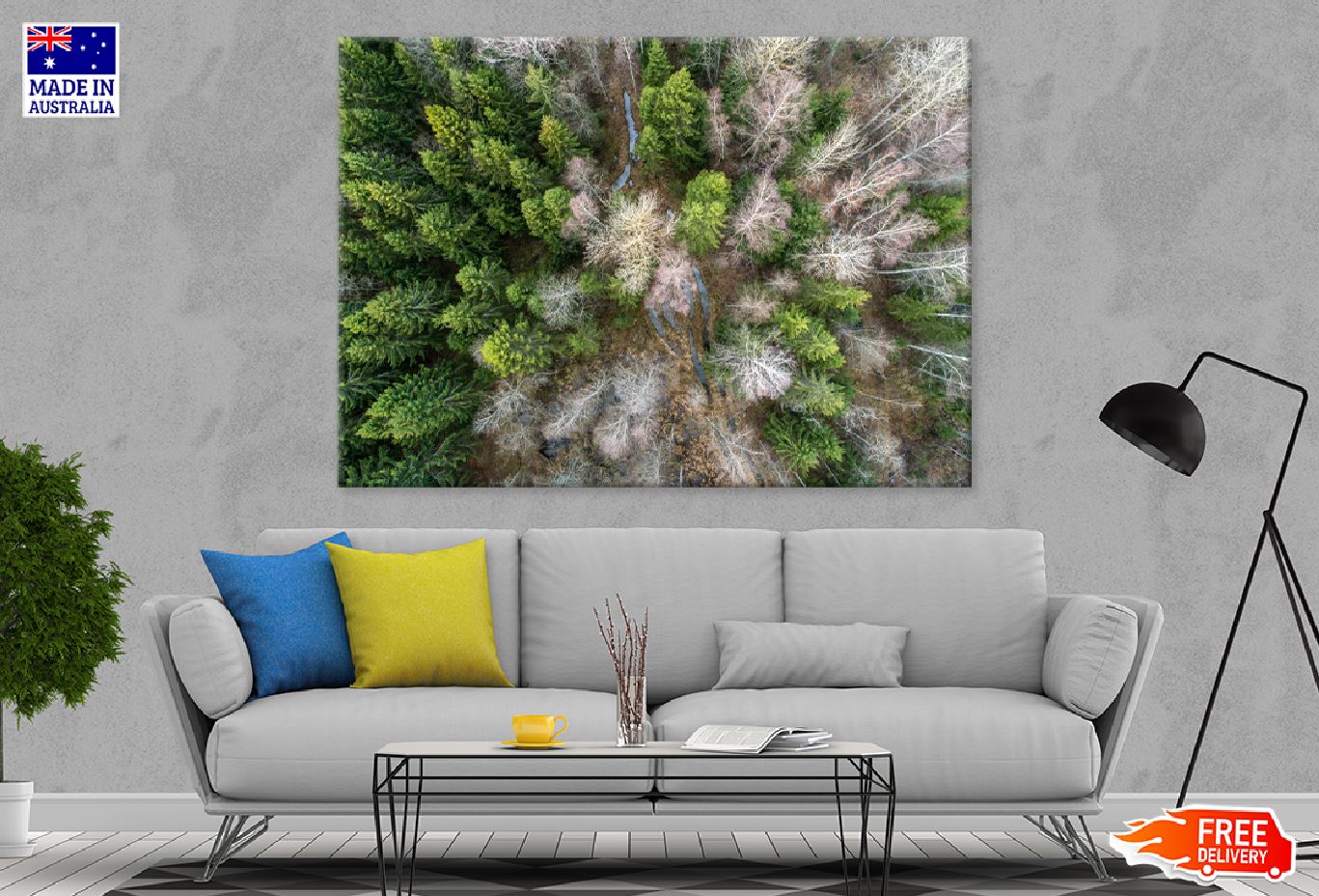 Spruce Trees Aerial Photograph Print 100% Australian Made Stretched Canvas Ready to Hang - 1681