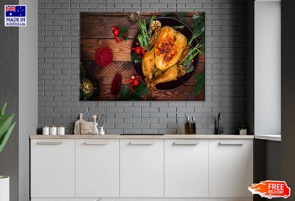 Turkey Decorated with Candles Print 100% Australian Made Stretched Canvas Ready to Hang - 1781