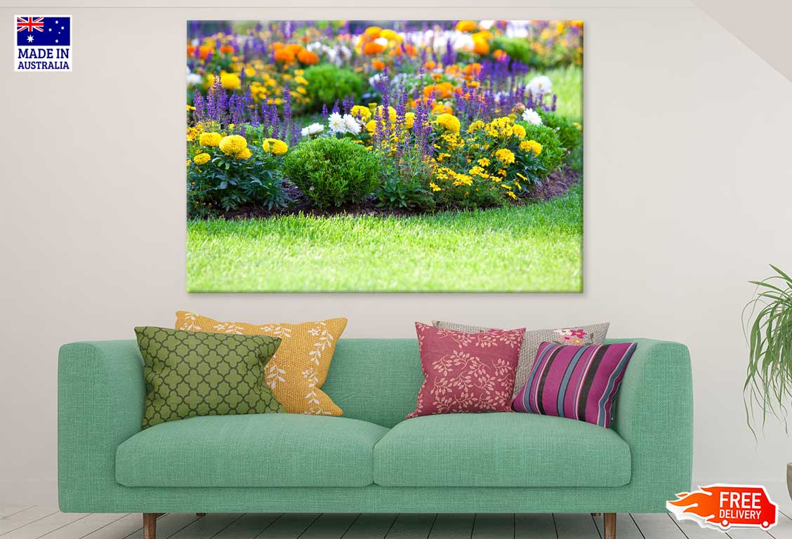 State Park Flower Garden View Print 100% Australian Made Stretched Canvas Ready to Hang - 1552