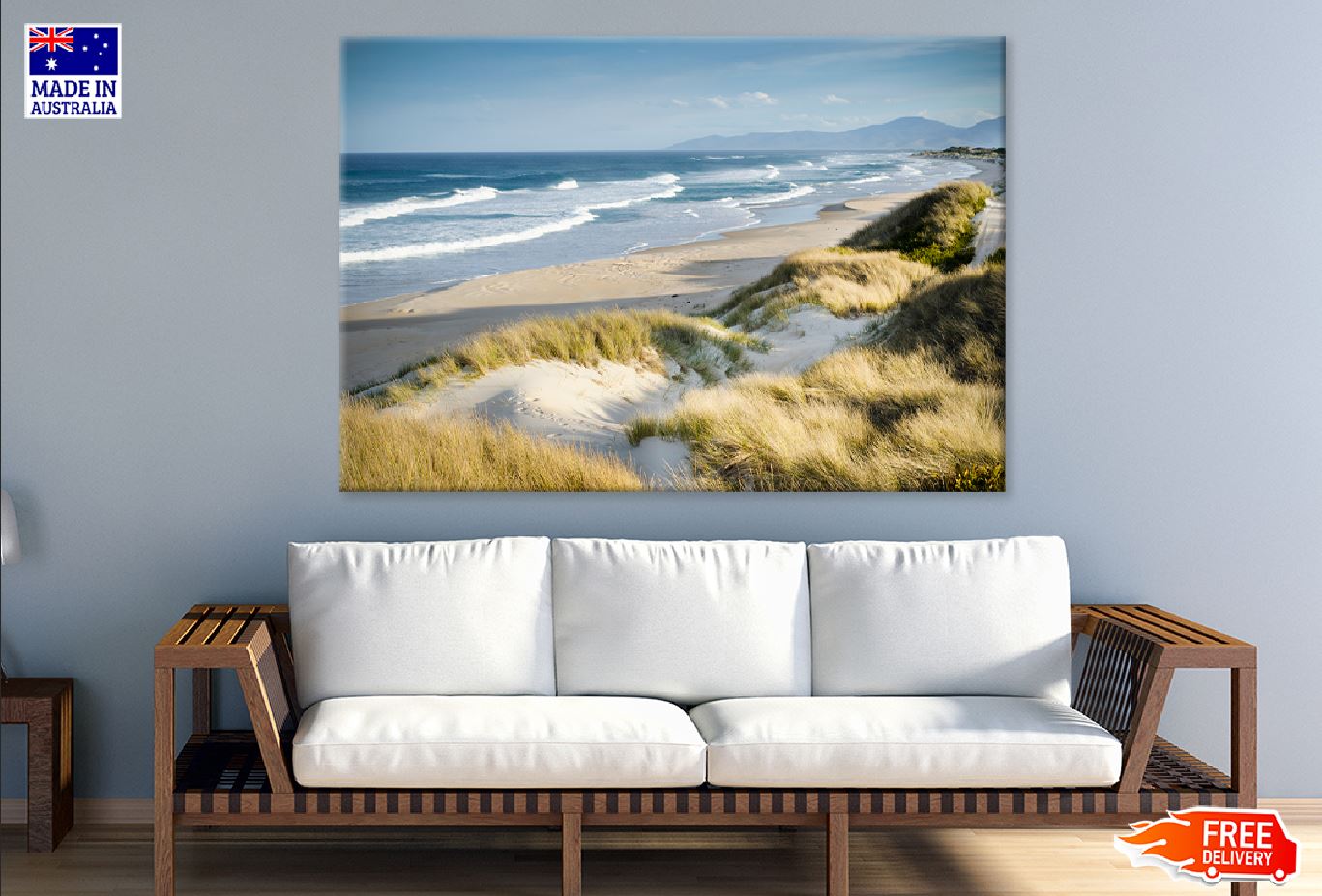 Beach Sand Dunes View Print 100% Australian Made Stretched Canvas Ready to Hang - 1352