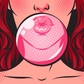 Bubblegum Ball & Girl Illustration Pop Arts & Comic Poster Print 100% Australian Made Stretched Canvas Ready to Hang - 2156