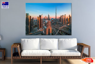 Dubai City Center Buildings View Print 100% Australian Made Stretched Canvas Ready to Hang - 1471