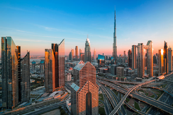 Dubai City Center Buildings View Print 100% Australian Made Stretched Canvas Ready to Hang - 1471