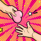 Hands & Heart Illustration Pop Arts & Comic Poster Print 100% Australian Made Stretched Canvas Ready to Hang - 2175