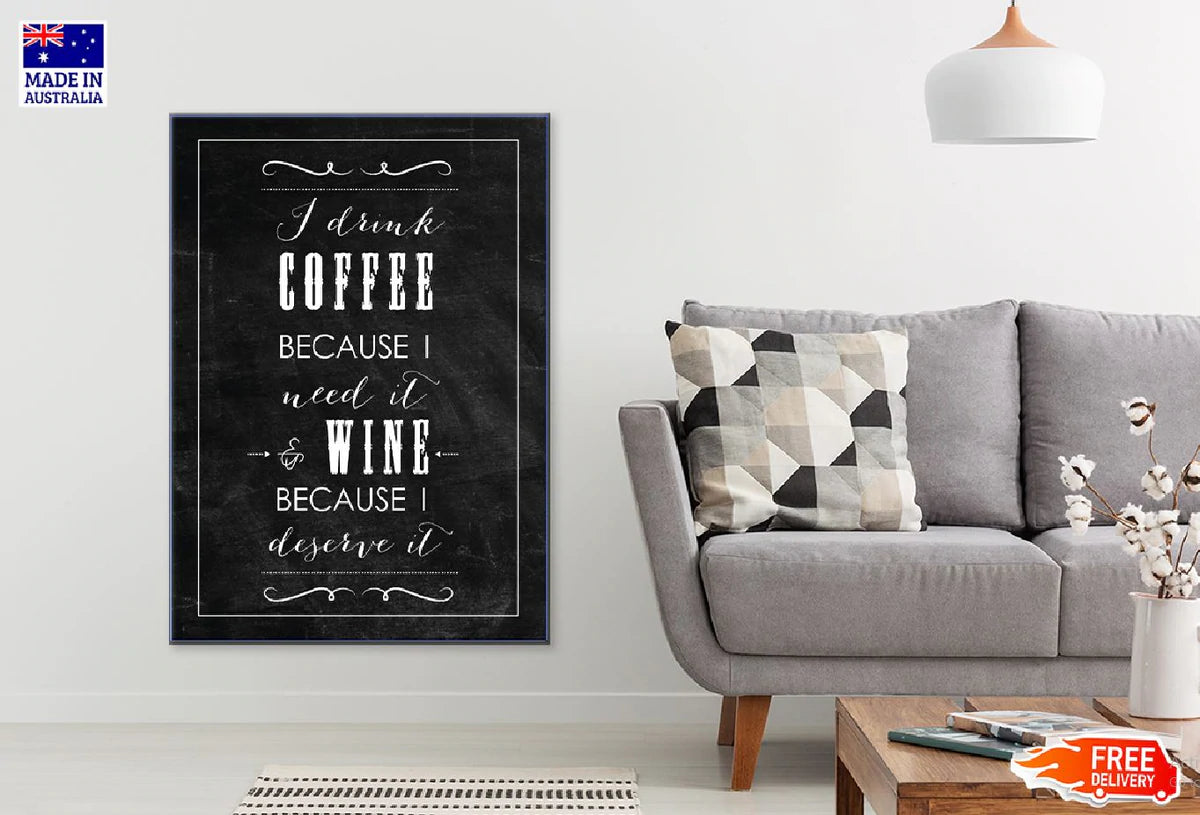 Cafe Restaurant Quote Vector Art Print 100% Australian Made Stretched Canvas Ready to Hang - 2004