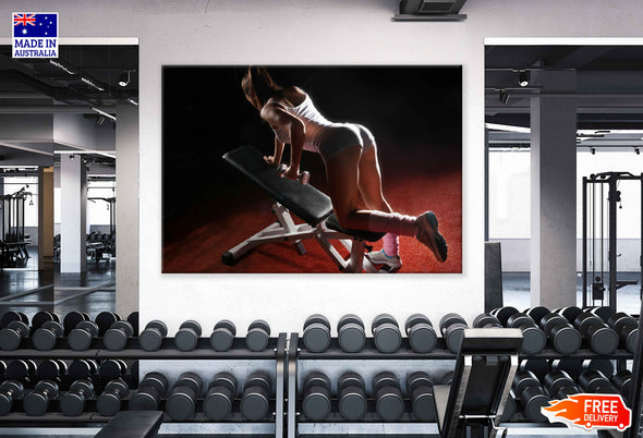 Young Girl Posing in Gym Print 100% Australian Made Stretched Canvas Ready to Hang - 2205