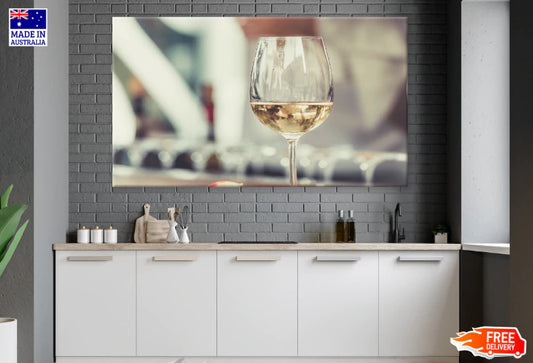 Glass Of Wine Closeup View Print 100% Australian Made Stretched Canvas Ready to Hang - 2005