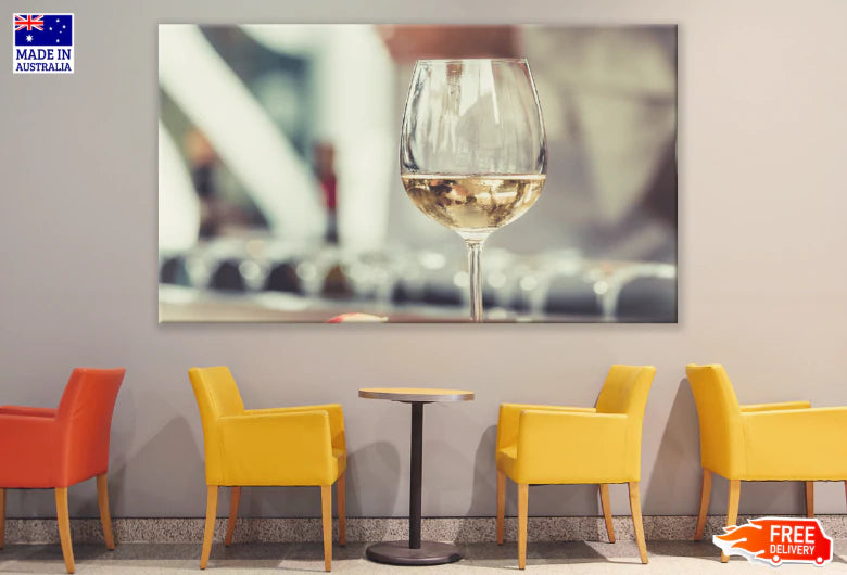 Glass Of Wine Closeup View Print 100% Australian Made Stretched Canvas Ready to Hang - 2005