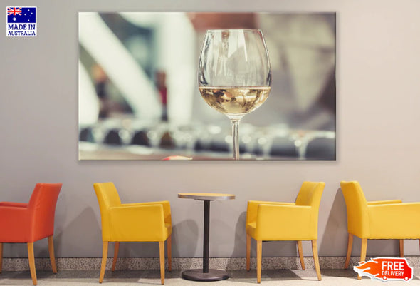 Glass Of Wine Closeup View Print 100% Australian Made Stretched Canvas Ready to Hang - 2005