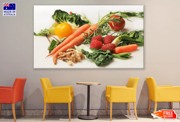 Strawberry with Vegetables View Print 100% Australian Made Stretched Canvas Ready to Hang - 2006