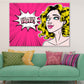 WOW Quote & Short Hair Girl Illustration Pop Arts & Comic Poster Print 100% Australian Made Stretched Canvas Ready to Hang - 2178