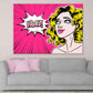 WOW Quote & Short Hair Girl Illustration Pop Arts & Comic Poster Print 100% Australian Made Stretched Canvas Ready to Hang - 2178