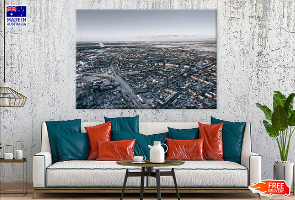 City Houses Aerial Photograph Print 100% Australian Made Stretched Canvas Ready to Hang - 1475