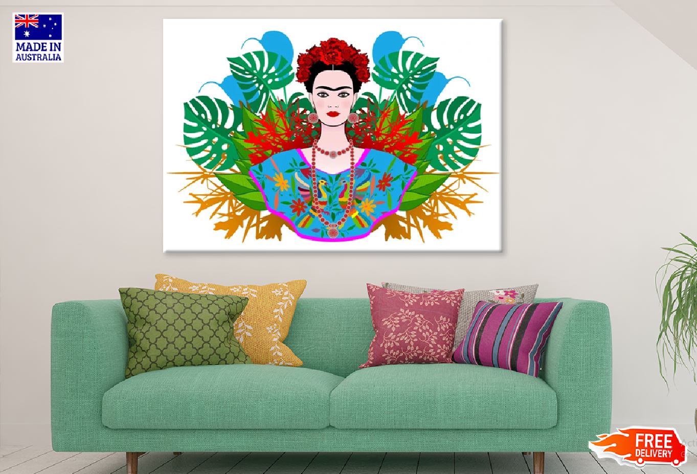 Famous Frida Kahlo Art Design Print 100% Australian Made Stretched Canvas Ready to Hang - 1907