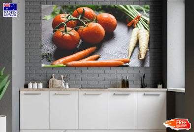 Tomatoes with Carrot View Print 100% Australian Made Stretched Canvas Ready to Hang - 2007