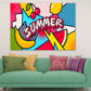 Summer Quote & Fruits Vector Art Pop Arts & Comic Poster Print 100% Australian Made Stretched Canvas Ready to Hang - 2179