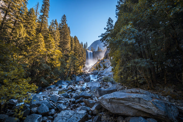 Vernal Falls in Yosemite Park Print 100% Australian Made Stretched Canvas Ready to Hang - 1026