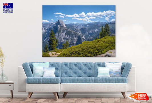 Yosemite Park Sentinel Dome View Print 100% Australian Made Stretched Canvas Ready to Hang - 1027