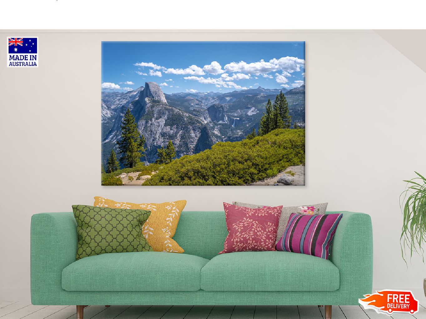 Yosemite Park Sentinel Dome View Print 100% Australian Made Stretched Canvas Ready to Hang - 1027