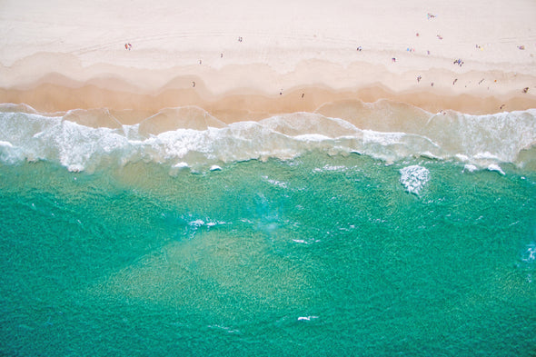 Sea & Sand Aerial View Photograph Print 100% Australian Made Stretched Canvas Ready to Hang - 1375