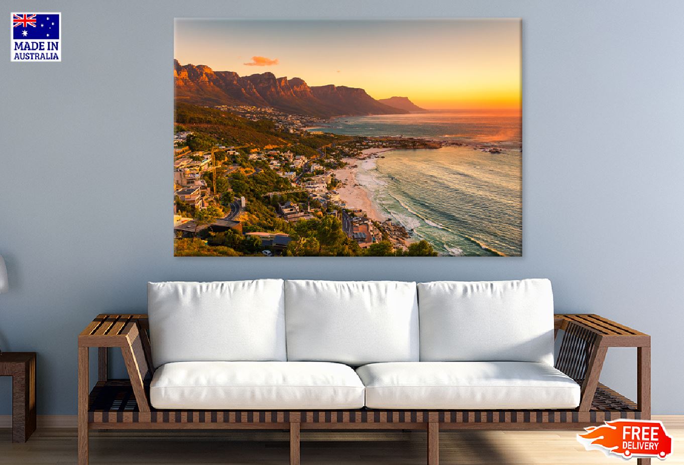 Table Mountain National Park View Print 100% Australian Made Stretched Canvas Ready to Hang - 1376