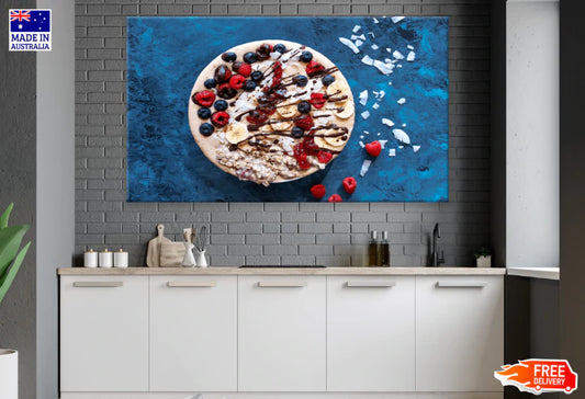 Oatmeal With Blueberries & Currants Print 100% Australian Made Stretched Canvas Ready to Hang - 2009