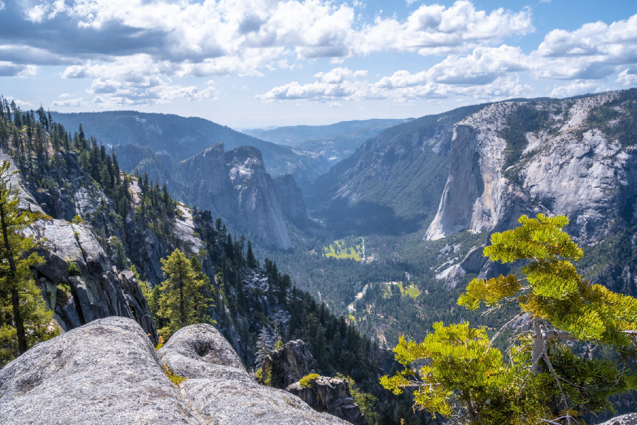 Yosemite Sentinel Dome Aerial Print 100% Australian Made Stretched Canvas Ready to Hang - 1028