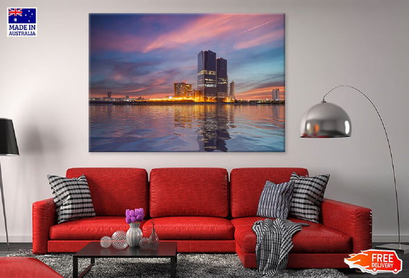 Karachi Cityscape Sea View Print 100% Australian Made Stretched Canvas Ready to Hang - 1477