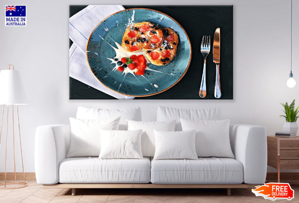 Fruit Pancakes With Cheese Print 100% Australian Made Stretched Canvas Ready to Hang - 2010