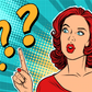 Short Hair Girl with Question Marks Quote Illustration Pop Arts & Comic Poster Print 100% Australian Made Stretched Canvas Ready to Hang - 2182