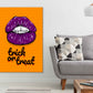 Purple Lips & Trick Or Treat Quote Illustration Pop Arts & Comic Poster Print 100% Australian Made Stretched Canvas Ready to Hang - 2110