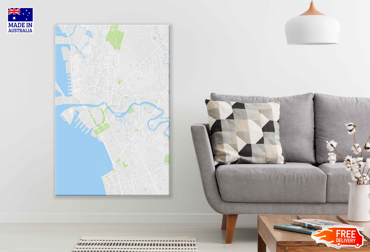 Manila City Philippines Map Color Detailed Vector Print 100% Australian Made Stretched Canvas Ready to Hang - 2309