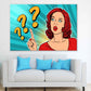 Short Hair Girl with Question Marks Quote Illustration Pop Arts & Comic Poster Print 100% Australian Made Stretched Canvas Ready to Hang - 2182